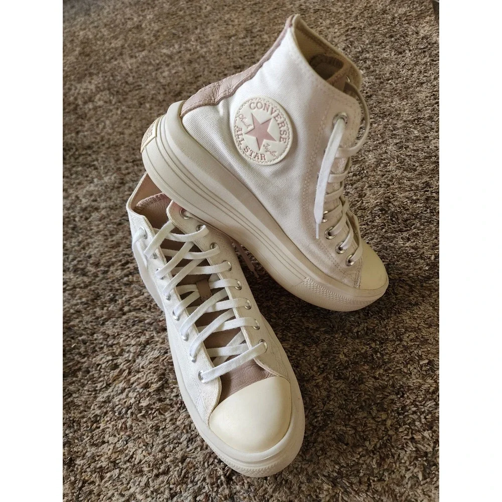 Converse Chuck Taylor All Star Move High Top Platform Egret Pink A03722C W9